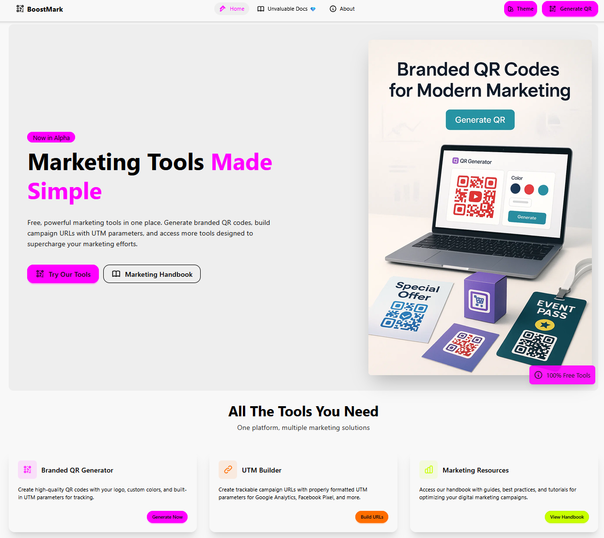 BoostMark dashboard
