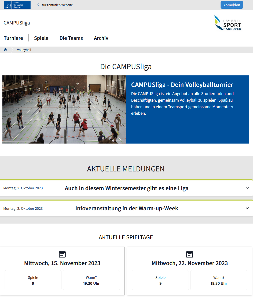 Campusliga homepage