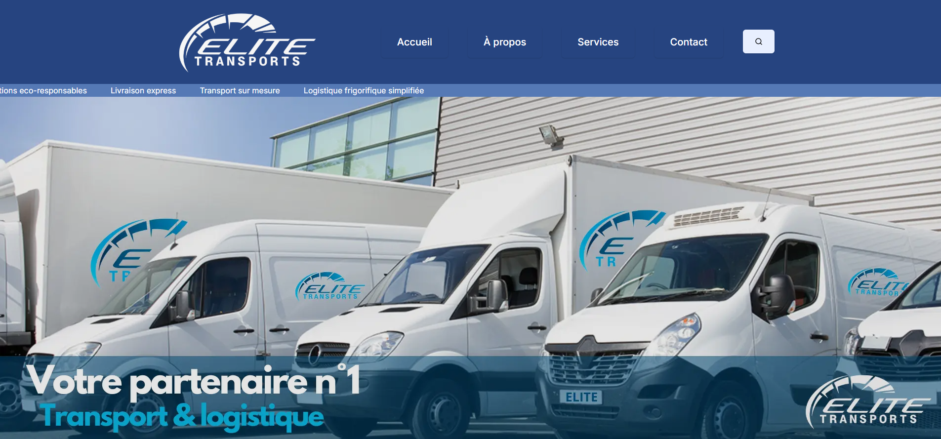 Elite Transports website