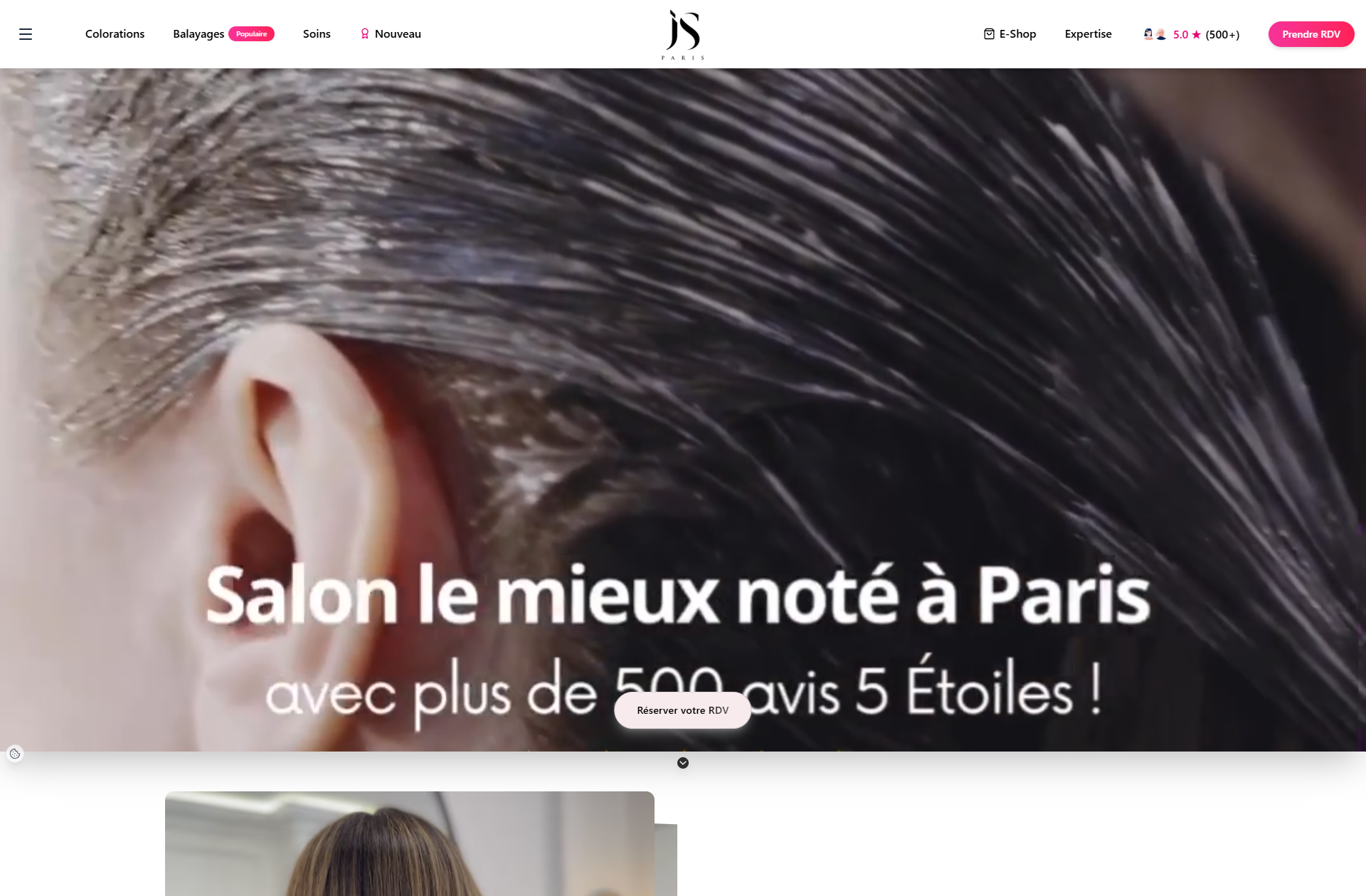 JS Coiffure Paris website