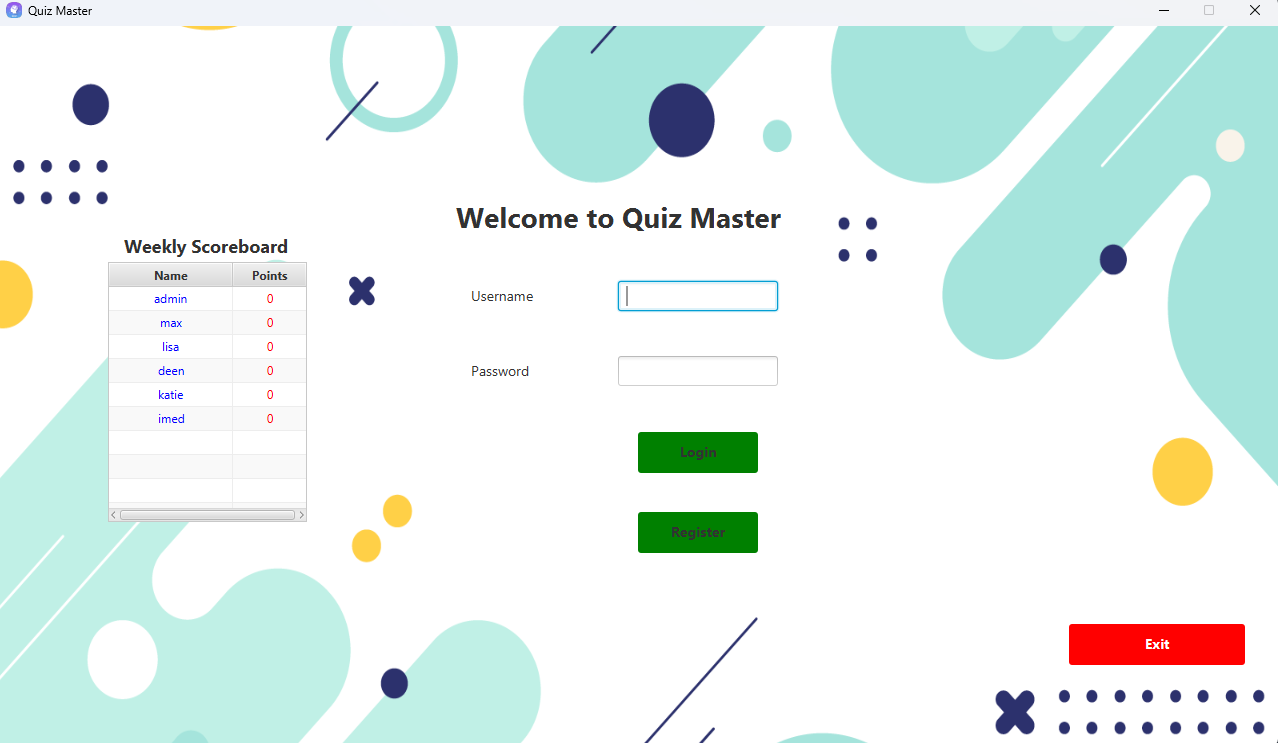 QuizMaster homepage
